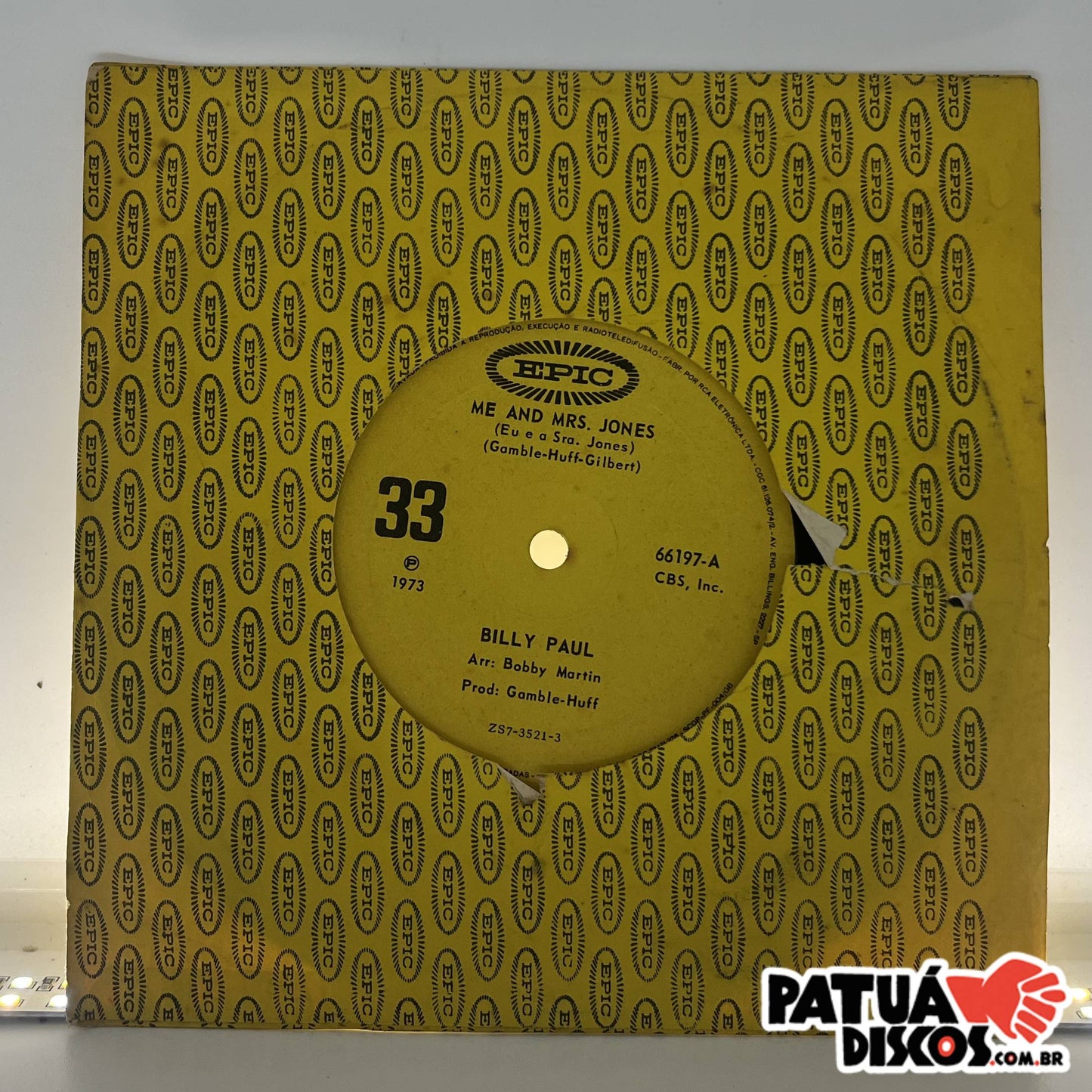 Billy Paul - Me And Mrs. Jones - 7"