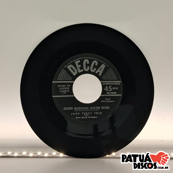 Jane Turzy Trio With Remo Biondi Orchestra - Be Doggone Sure You Call - 7"