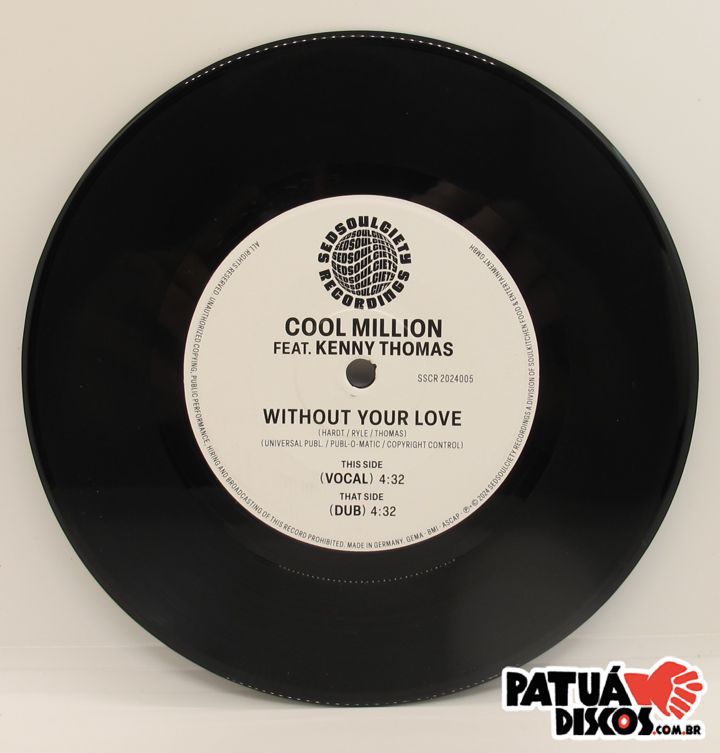 Cool Million Feat. Kenny Thomas - Without Your Love - 7"