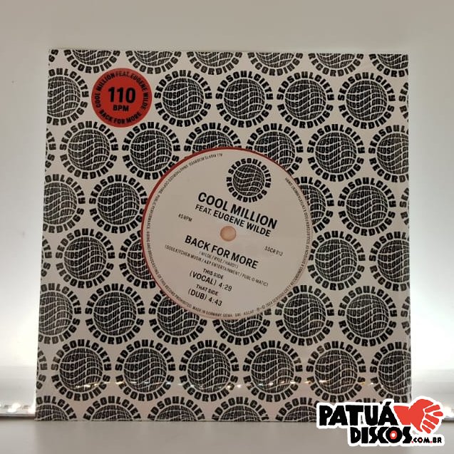 Cool Million Feat. Eugene Wilde - Back For More - 7"