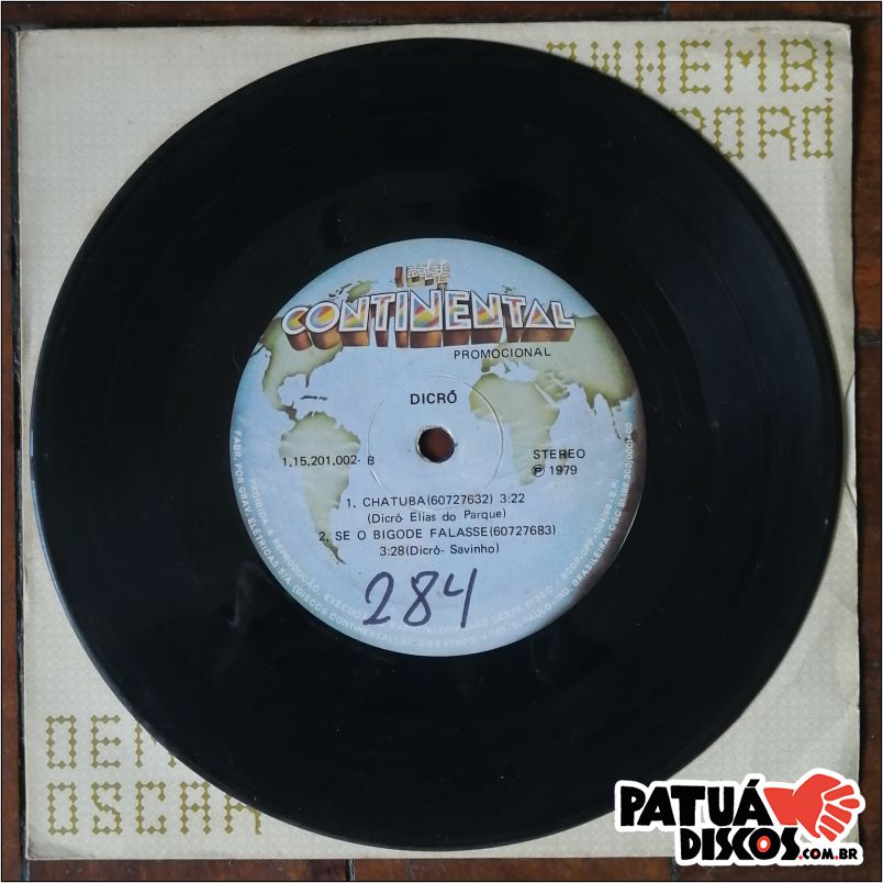 Dicró - Olha A Rima/Melô Do Sócrates/Chatuba/Se O Bigode Falasse - 7"