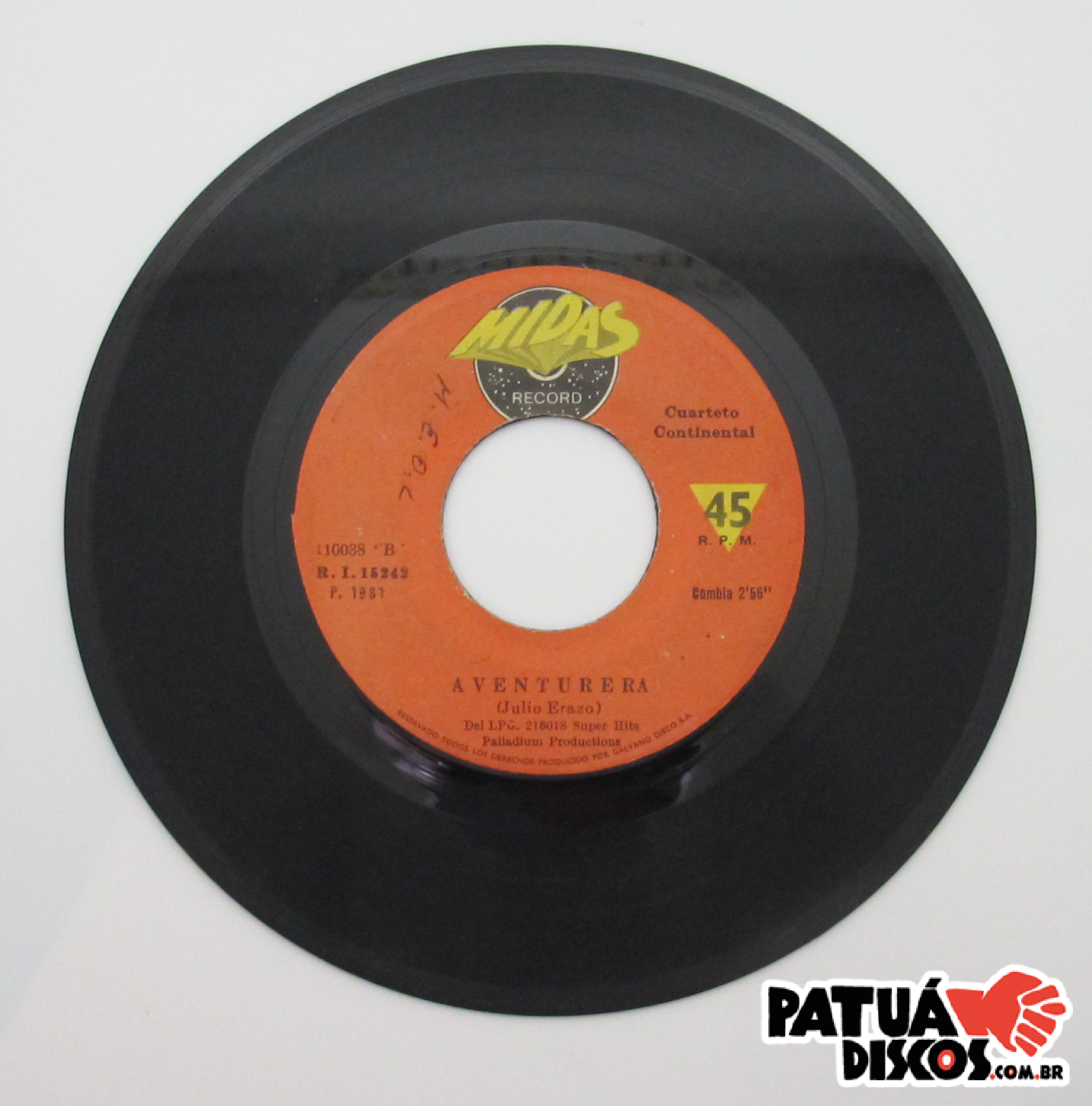 Cuarteto Continental - Morena De 15 Años / Aventurera - 7"