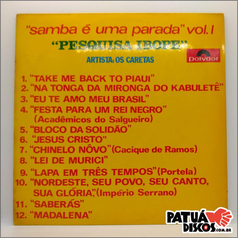 Os Caretas - Pesquisa Ibope (Samba É Uma Parada Vol. I) - LP