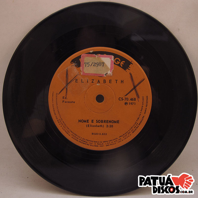 Elizabeth - Vou deixar cair/ nome e sobrenome - 7"